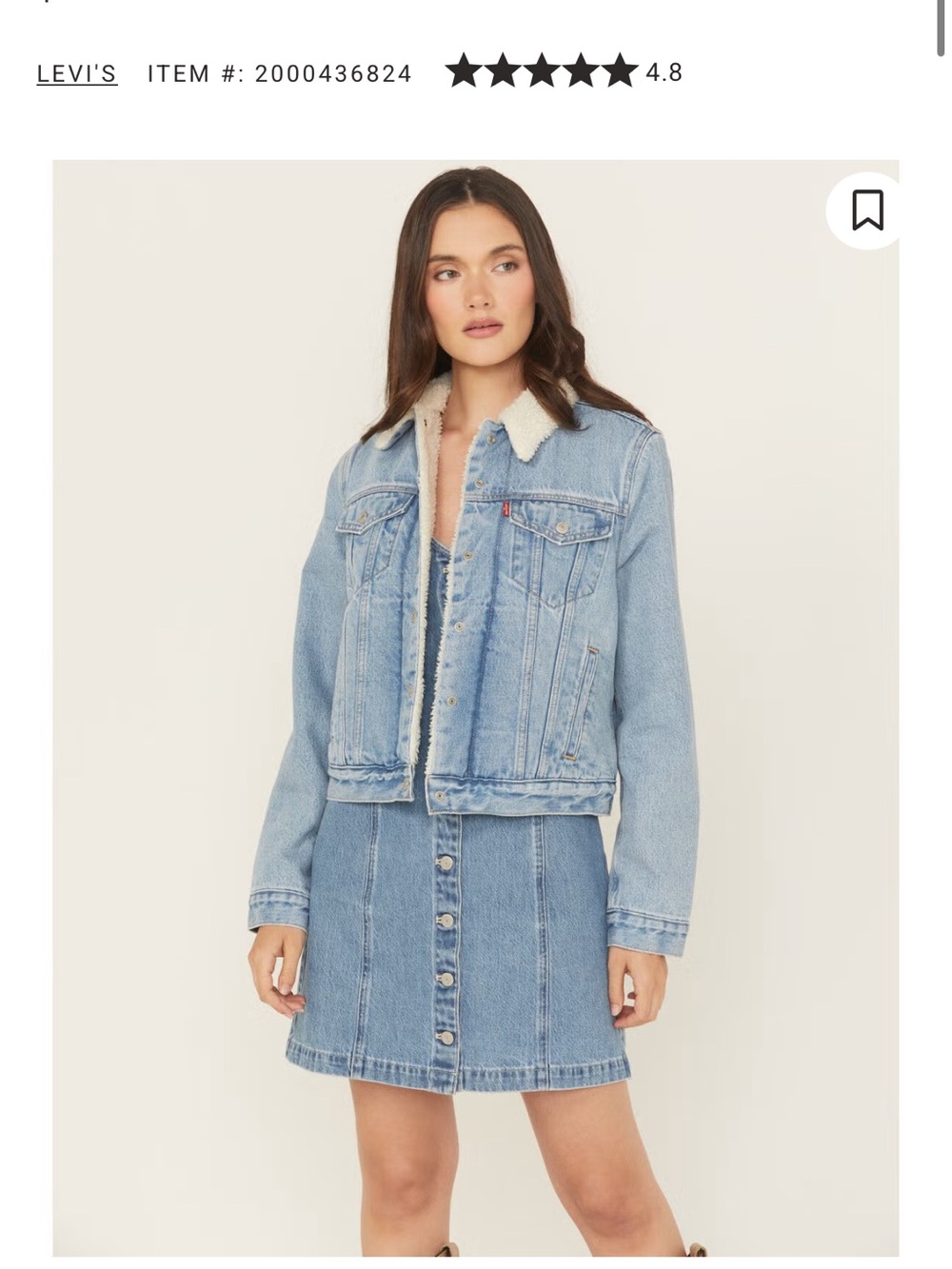 Levi's Light Wash Denim Jacket with Cream Sherpa Collar